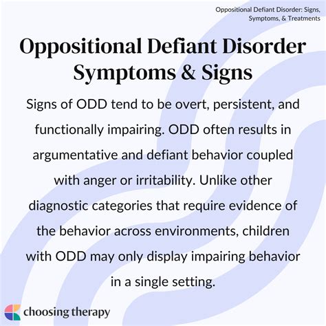 Oppositional Defiant Disorder: Signs, Symptoms, & Treatments.